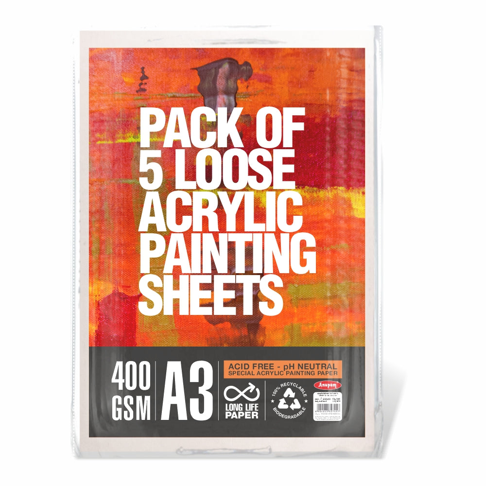 Anupam Acrylic Painting Book 400 Gsm - 10 Sheets - A3 –